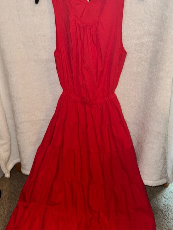 unknown Dresses & Skirts - Backless Red Tiered Maxi Dress - Elegant Summer Ready